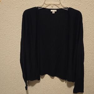 Women's Black Open-Front Sweater J. Jill Sz L
